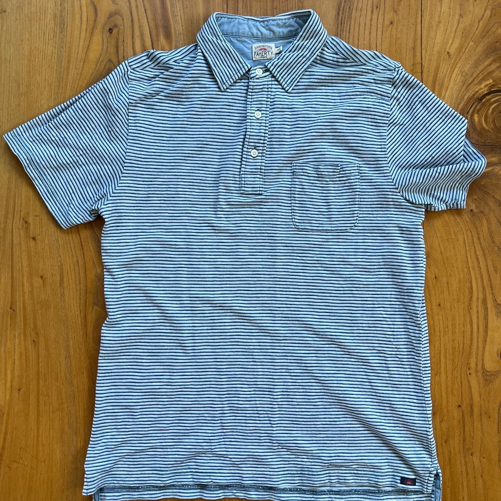 Faherty Brand Short-Sleeve Indigo Polo